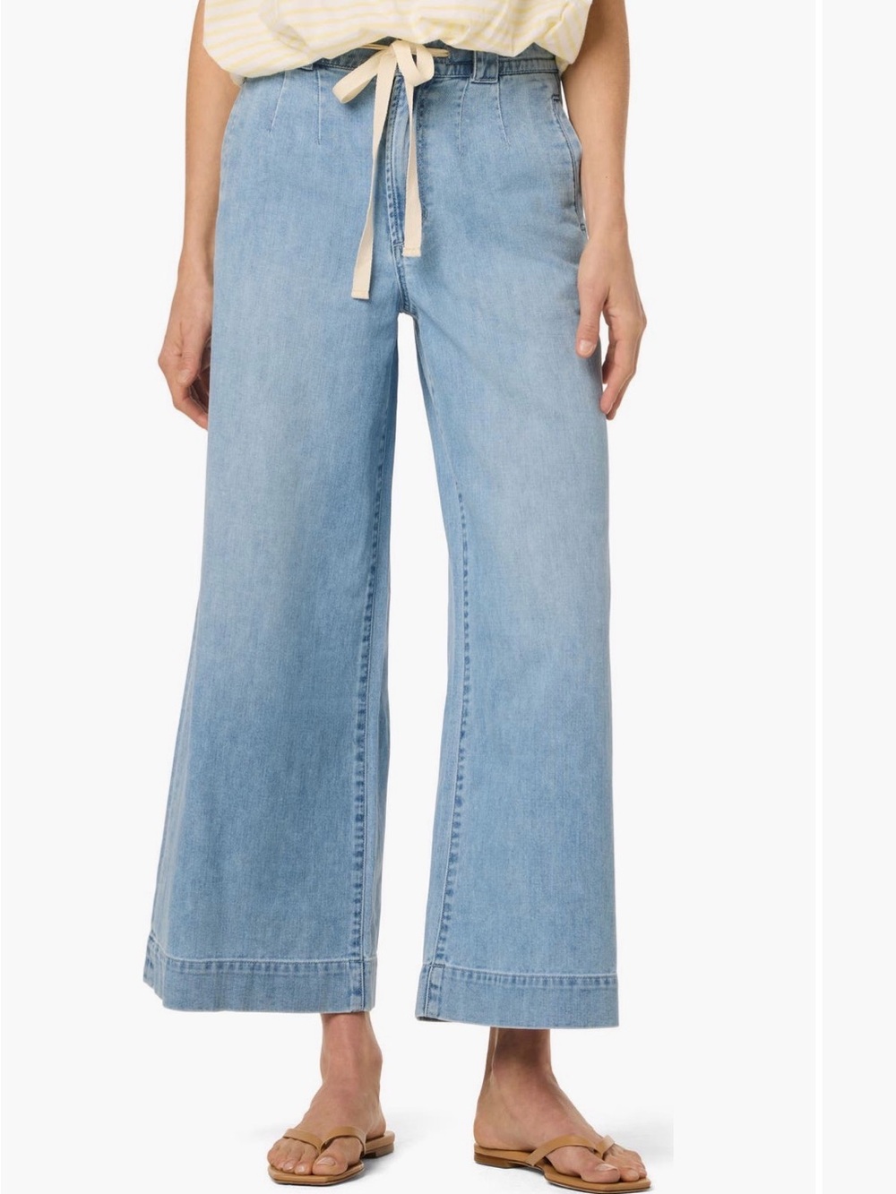 Joe's Jeans Light Blue Wide-Leg Drawstring Jeans (Costa Rica)